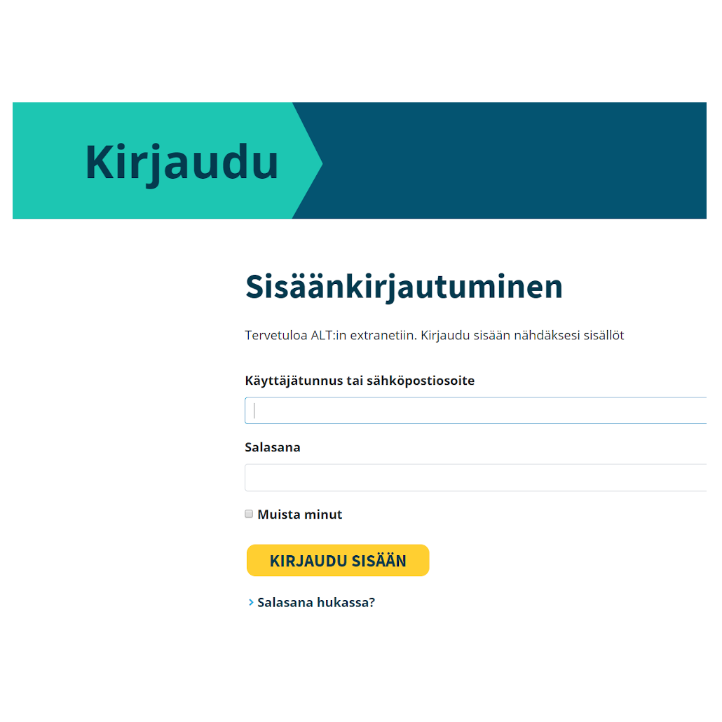 Extranet yhdistyksen jäsenviestintään - ALT ry