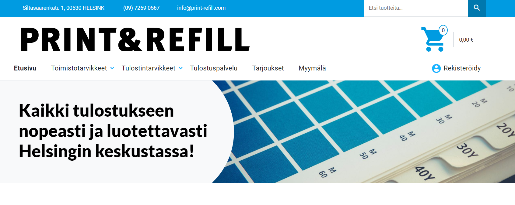 Etusivu Print & Refillin WooCommerce-verkkokauppa