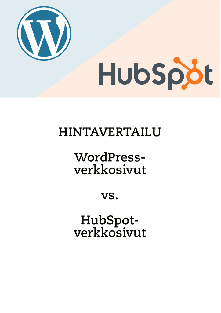 Hinnat WordPress-verkkosivut vs. HubSpot-verkkosivut