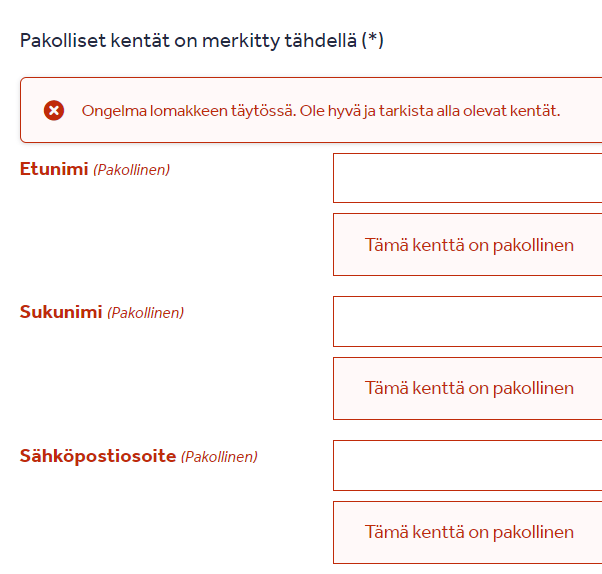 Mitä on saavutettavuus - esimerkki ohjeviestit