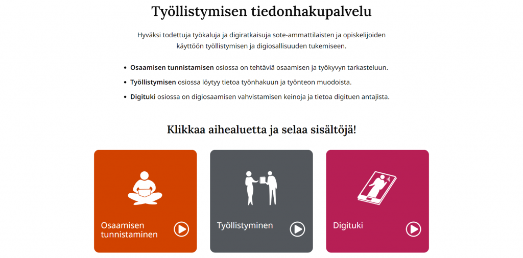 Työllisyyden tiedonhakupalvelu - WordPress sivusto Verkkovaraanilta