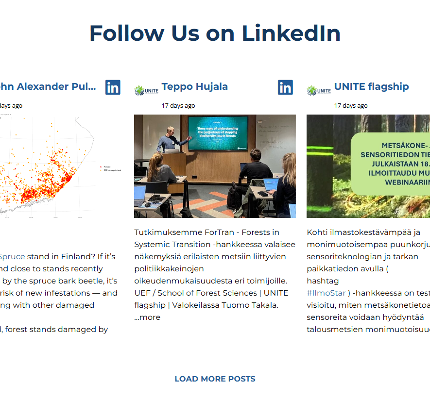 Somesyöte LinkedIn - UNITE nettisivut