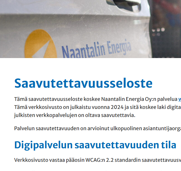 Saavutettavuusauditointi Naantalin Energialle