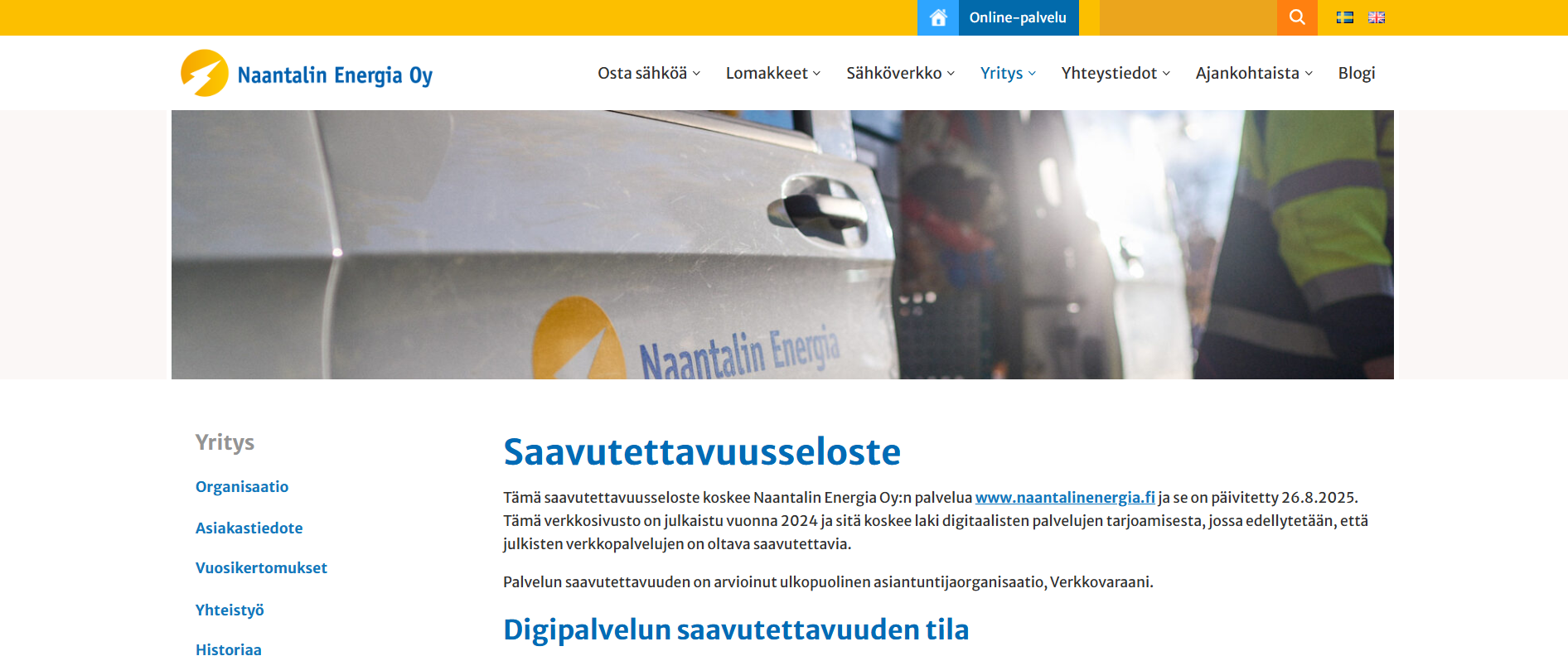 Saavutettavuusauditointi Naantalin Energialle