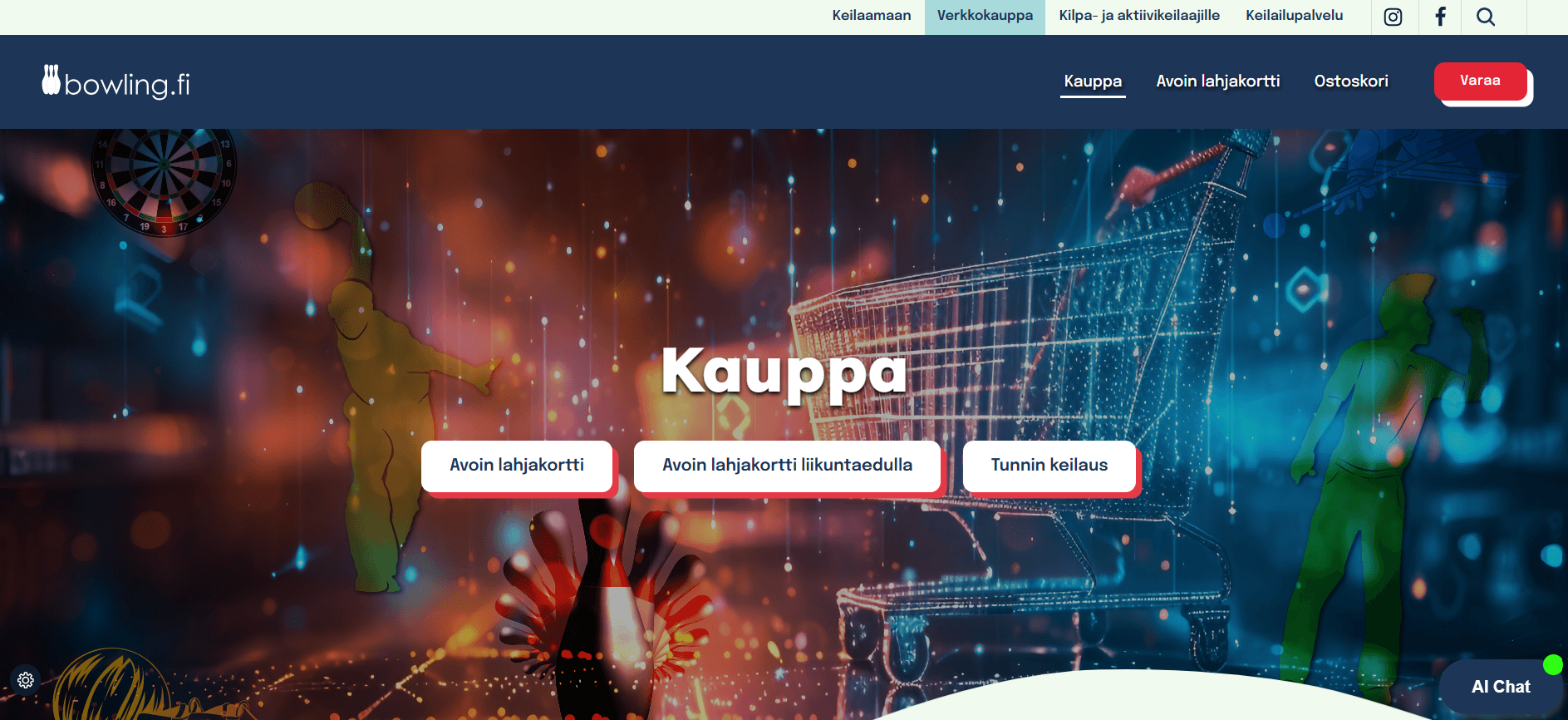 WooCommerce-verkkokauppa Bowlingille