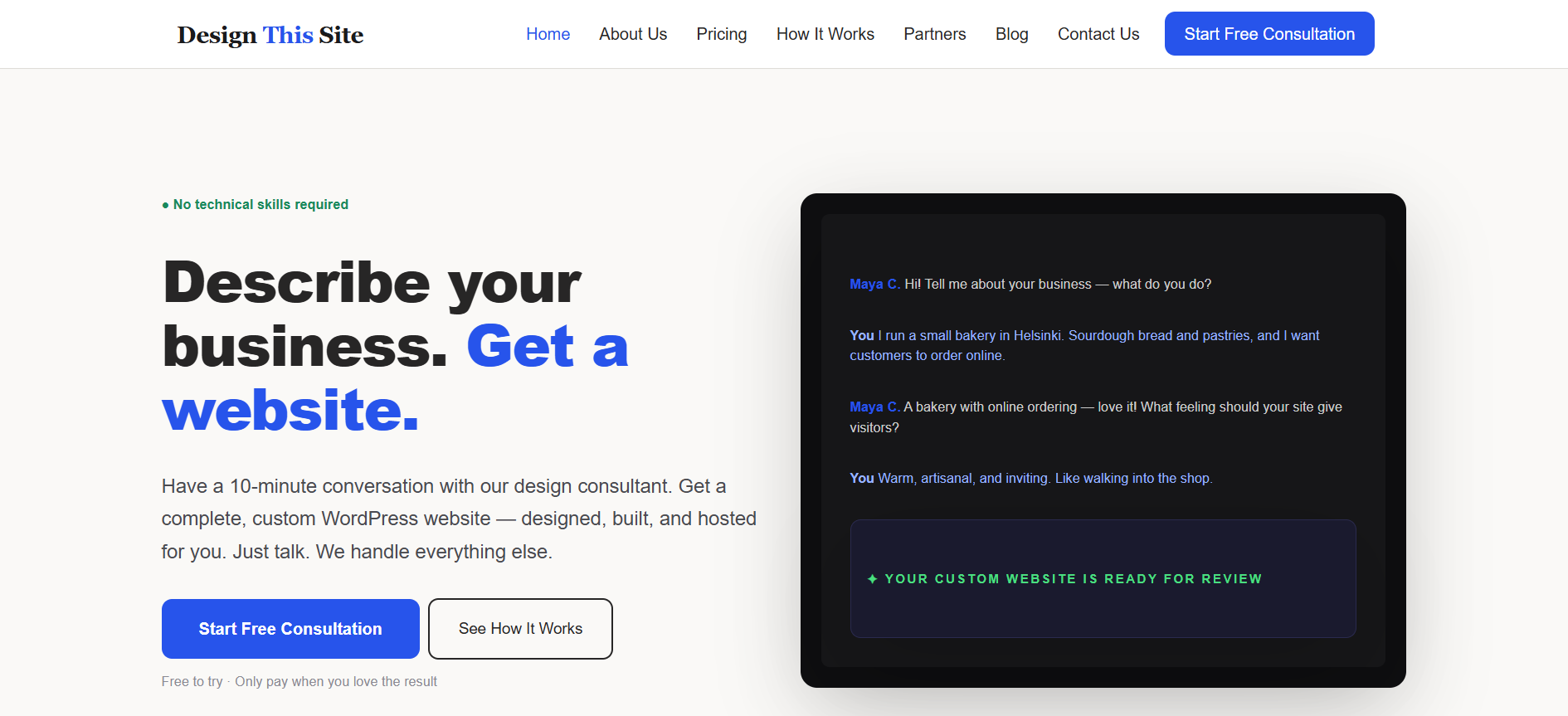 DesignThisSite verkkosivut pienyritykselle