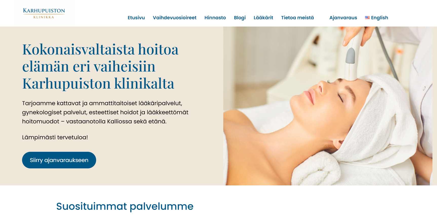 Verkkosivujen uudistus Karhupuiston klinikalle