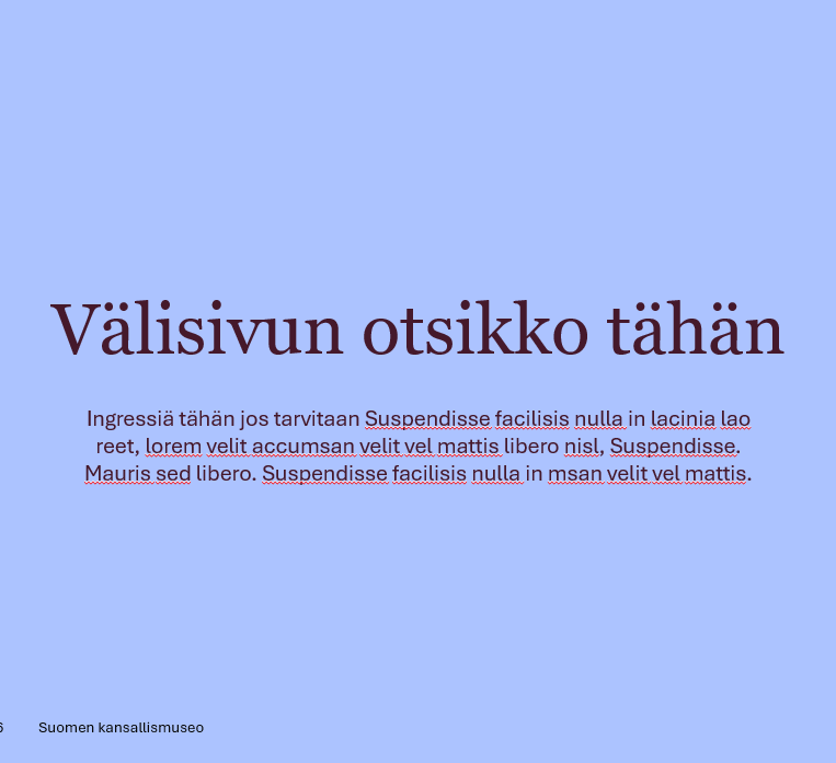 PowerPoint-pohja Museovirastolle